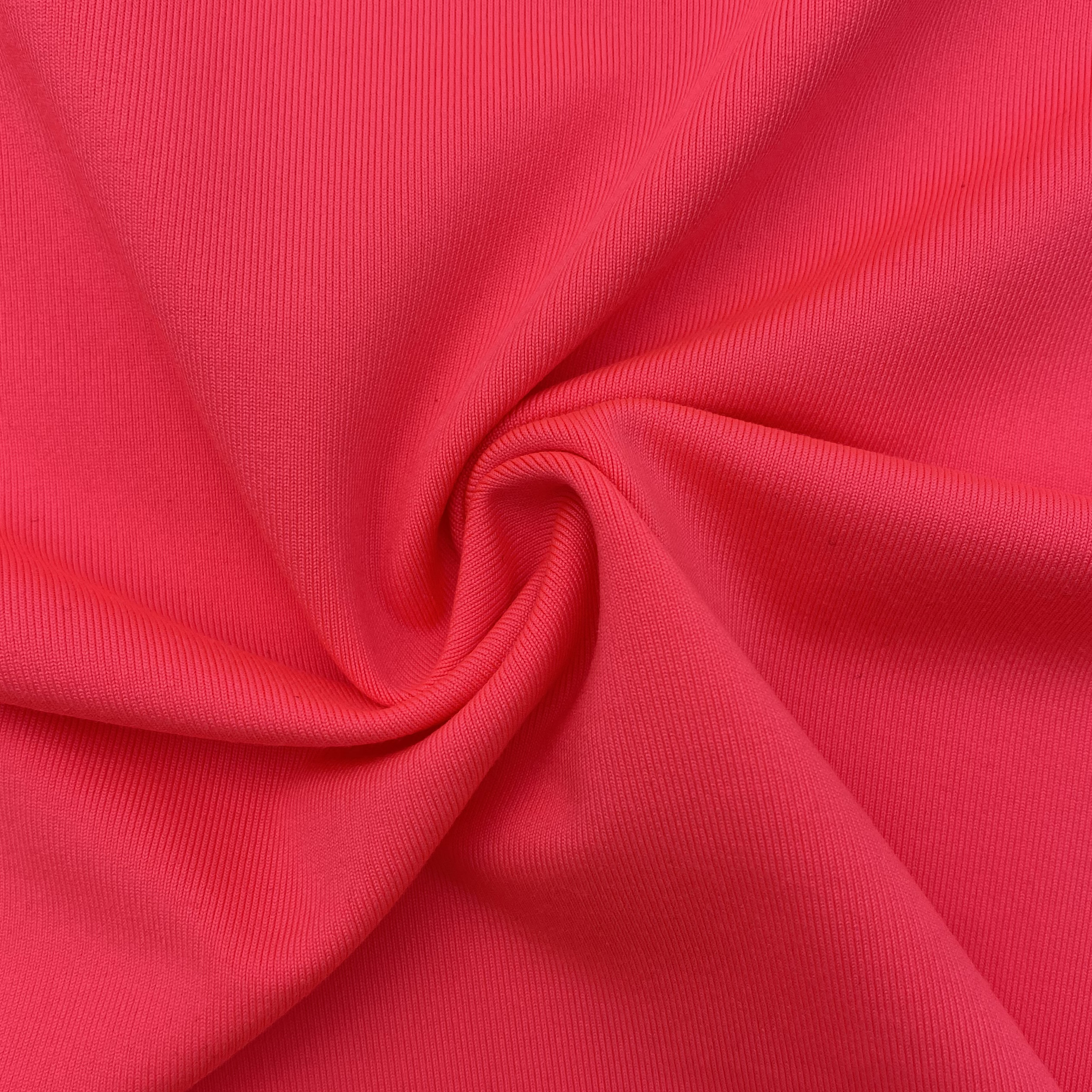 88% POLYESTER 12% SPANDEX PONDUS: 200GSM LATIO: 155CM NEON AMARYLLIS SINGLE JERSEY FABRIC
